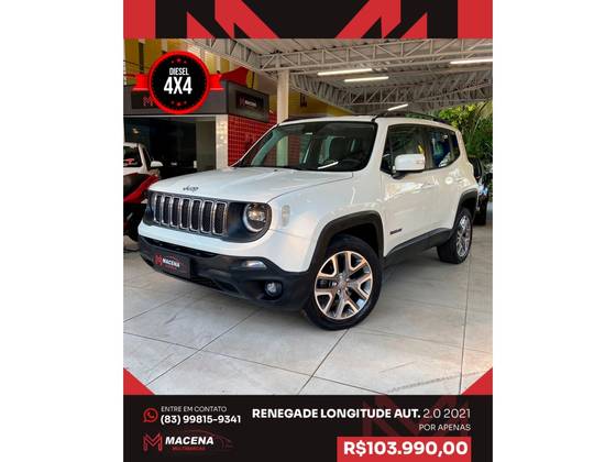 JEEP RENEGADE 2.0 16V TURBO DIESEL LONGITUDE 4P 4X4 AUTOMÁTICO JEEP RENEGADE 2.0 16V TURBO DIESEL LONGITUDE 4P 4X4 AUTOMÁTICO